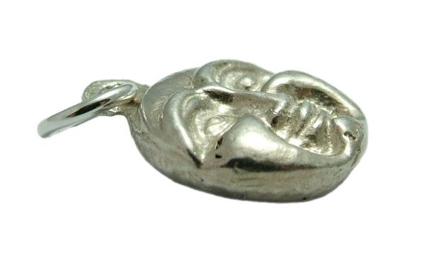 Vintage 1980's Solid Silver Man in The Moon Charm Silver Charm - Sandy's Vintage Charms