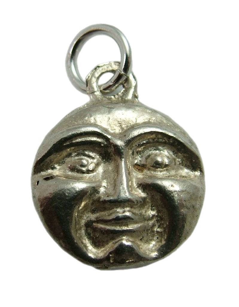 Vintage 1980's Solid Silver Man in The Moon Charm Silver Charm - Sandy's Vintage Charms