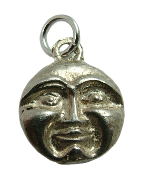 Vintage 1980's Solid Silver Man in The Moon Charm Silver Charm - Sandy's Vintage Charms