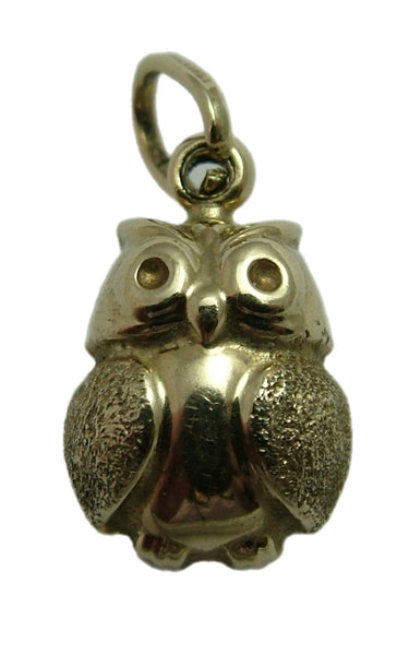 Vintage Hollow 9ct Gold Owl Charm HM 2002 Gold Charm - Sandy's Vintage Charms