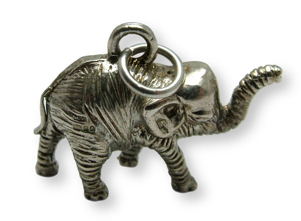 Very Large Vintage 1970's Solid Silver Baby Elephant Charm HM 1973 Silver Charm - Sandy's Vintage Charms