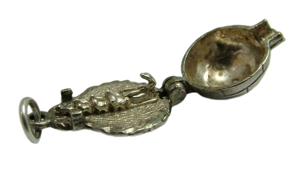 Vintage 1970's Silver Opening Igloo Charm Dog Sleigh Inside Silver Charm - Sandy's Vintage Charms