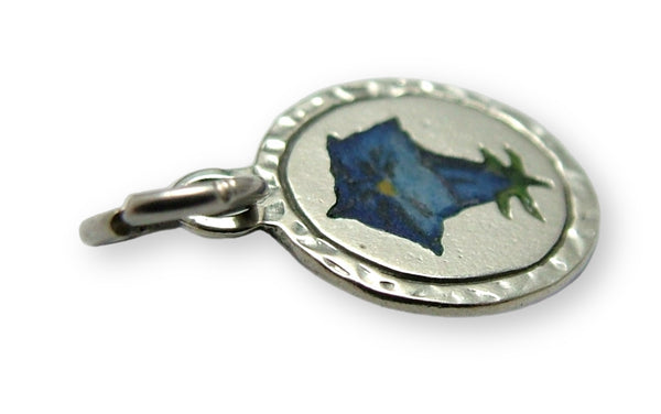 Small Antique c1915 Silver & Enamel Blue Gentian Alpine Flower Charm Antique Charm - Sandy's Vintage Charms