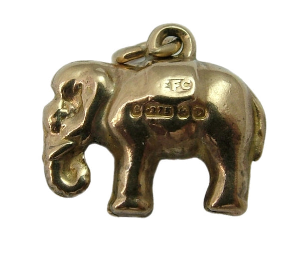 Small Vintage 1950's 9ct Gold Hollow Elephant Charm HM 1953
