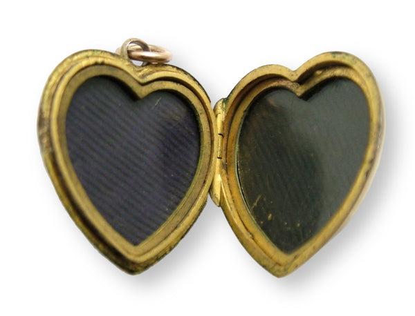 Antique Victorian c1895 9ct Rose Gold & Diamond Back & Front Heart Locket Antique Charm - Sandy's Vintage Charms