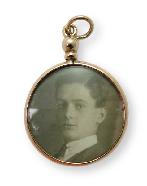 Antique Edwardian 9ct Rose Gold Photo Locket Charm Pendant HM 1902 Antique Charm - Sandy's Vintage Charms