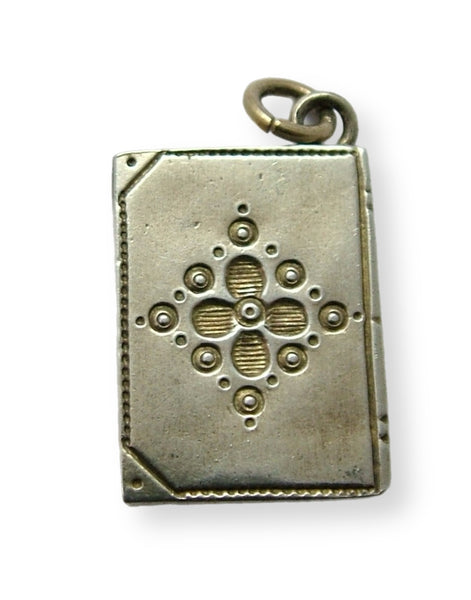 Antique Victorian c1890 Hollow Silver Gilt Miniature “Koch Buch” Cook Book Charm Antique Charm - Sandy's Vintage Charms