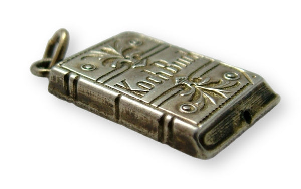 Antique Victorian c1890 Hollow Silver Gilt Miniature “Koch Buch” Cook Book Charm Antique Charm - Sandy's Vintage Charms