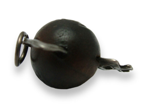 Antique WWI c1914 Silver & Wood "Touch Wood" Figure Charm Antique Charm - Sandy's Vintage Charms