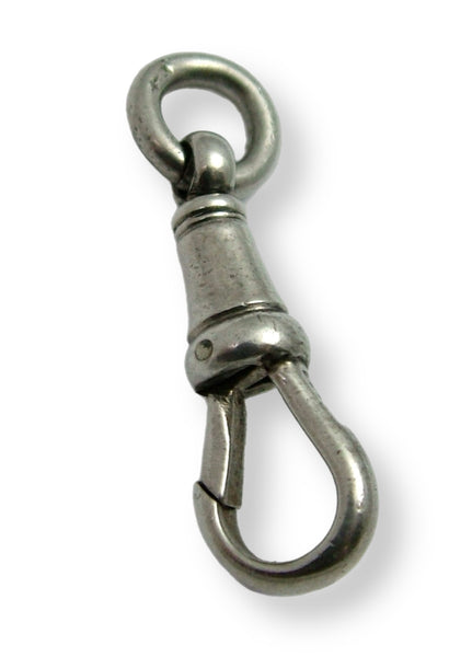 Antique Edwardian Solid Silver Swivel Dog Clip Fastener - For Hanging Fobs & Charms HM 1903 Antique Charm - Sandy's Vintage Charms