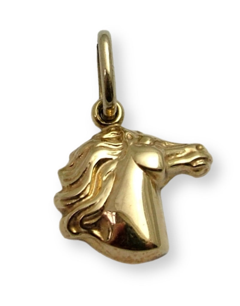 Vintage 1980's Hollow 9ct Gold Horse Head Charm Gold Charm - Sandy's Vintage Charms