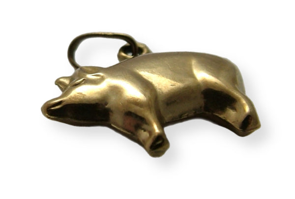 Vintage 1980's Hollow 9ct Gold Pig Charm Gold Charm - Sandy's Vintage Charms