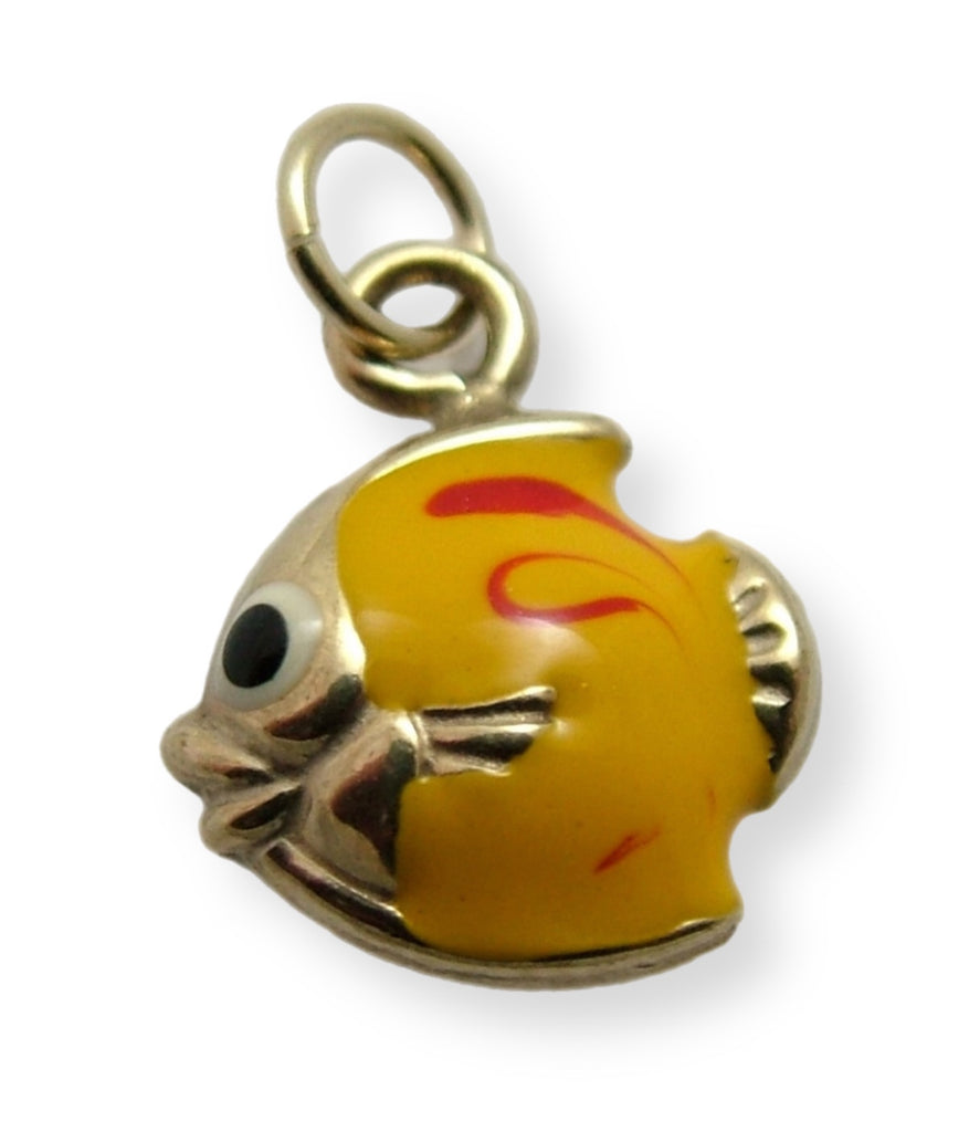 Small Vintage 1990's Italian 9ct Gold & Yellow Enamel Gold Fish Charm Gold Charm - Sandy's Vintage Charms