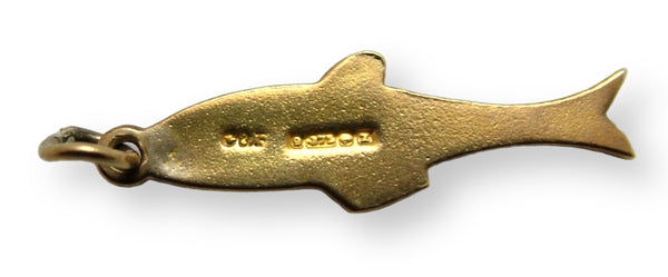 Vintage 1940’s Solid Flat Backed 9ct Gold Fish Charm HM 1949 Gold Charm - Sandy's Vintage Charms