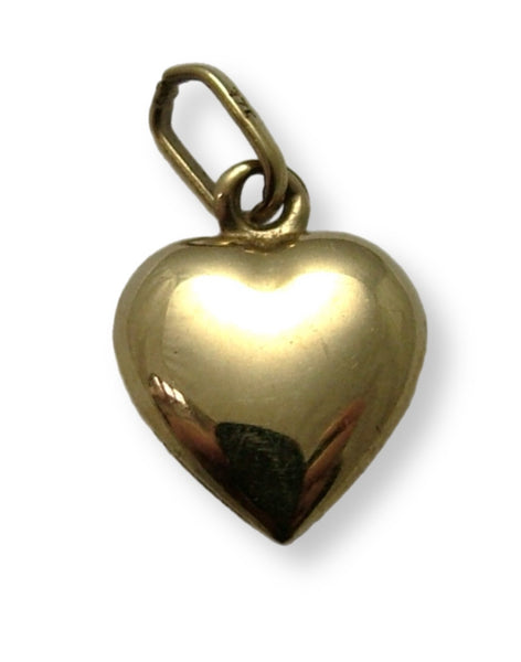 Vintage 1980’s Hollow 9ct Gold Heart Charm with Star Decoration Gold Charm - Sandy's Vintage Charms