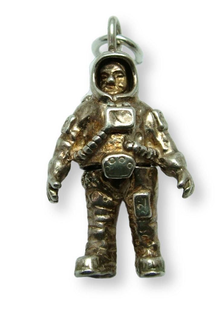 Large Vintage 1970's Silver Moving Astronaut Charm Silver Charm - Sandy's Vintage Charms