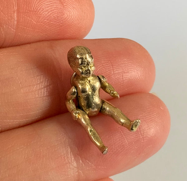 Vintage 1950's Solid 9ct Gold Articulated Doll Charm Gold Charm - Sandy's Vintage Charms