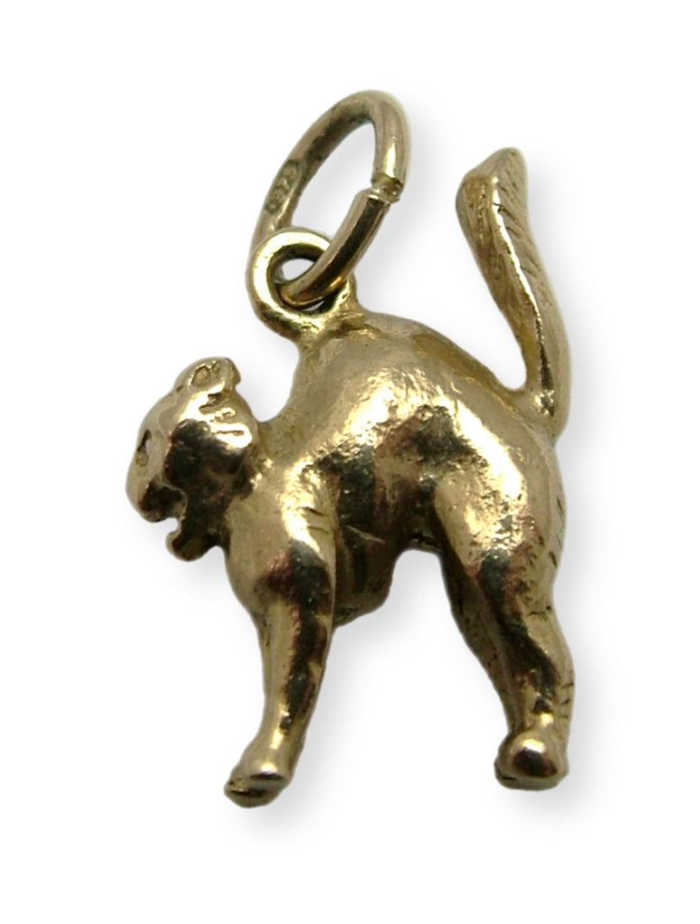 Small Vintage 1960's Solid 9ct Gold Scaredy Cat Charm HM 1962 Gold Charm - Sandy's Vintage Charms