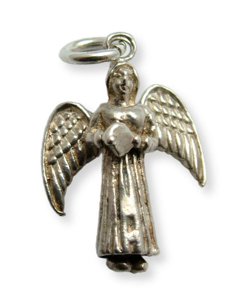 Vintage 1990's Solid Silver Angel Charm with Moving Wings Silver Charm - Sandy's Vintage Charms