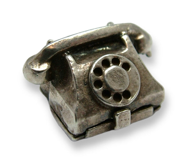 Vintage 1960's Silver Opening Nuvo Telephone Charm Paper Inside Silver Charm - Sandy's Vintage Charms