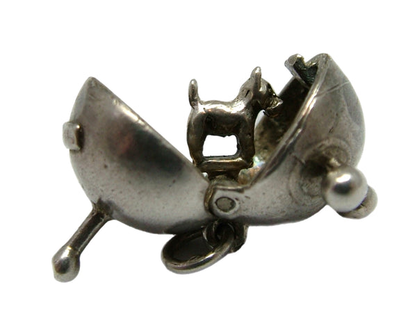 Vintage 1960's Silver Opening Sputnik Charm Laika the Dog Inside Silver Charm - Sandy's Vintage Charms