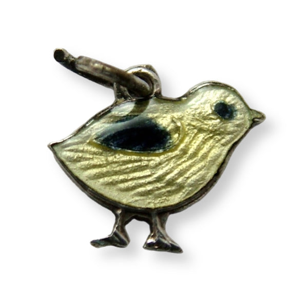 Tiny Vintage 1950's Silver & Yellow Enamel Chick Charm Enamel Charm - Sandy's Vintage Charms