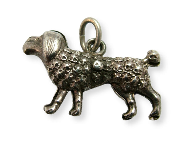 Antique Victorian c1900 Silver Hollow Poodle Dog Charm Antique Charm - Sandy's Vintage Charms