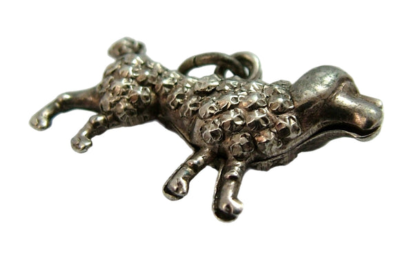 Antique Victorian c1900 Silver Hollow Poodle Dog Charm Antique Charm - Sandy's Vintage Charms