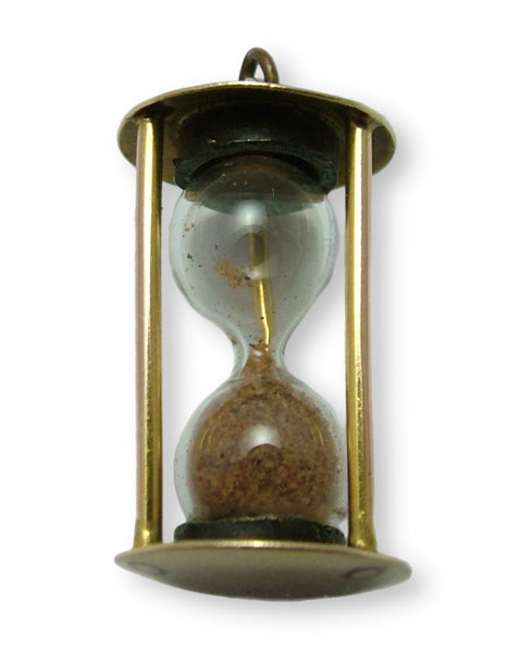 Vintage 1960's 9ct Gold Hourglass Egg Timer Charm with Moving Sand Gold Charm - Sandy's Vintage Charms