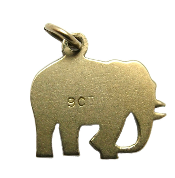 Antique c1910-1920 9ct Gold Flat Engraved Elephant Charm Antique Charm - Sandy's Vintage Charms