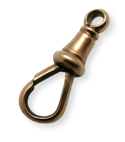 Antique Edwardian c1910 Solid 9ct Rose Gold Swivel Dog Clip Fastener - For Hanging Fobs & Charms Gold Charm - Sandy's Vintage Charms