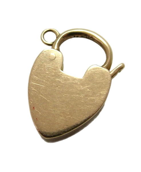 Antique Victorian c1895 15ct Gold Heart Shaped Padlock Charm or Pendant Gold Charm - Sandy's Vintage Charms