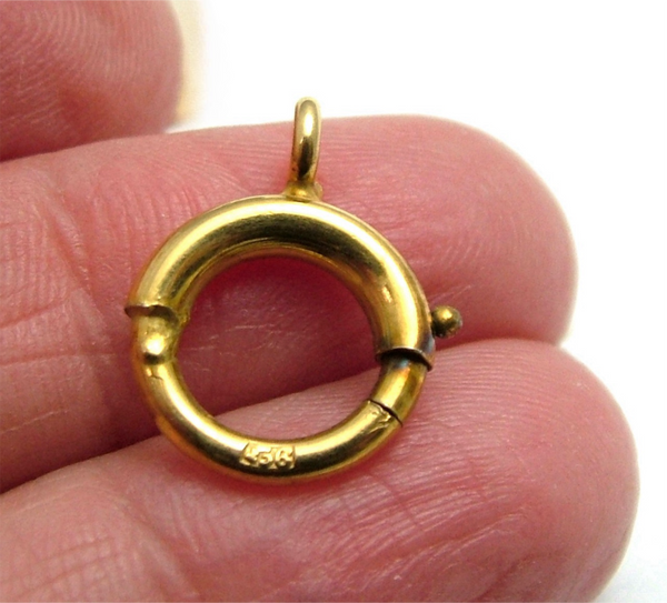 Antique Victorian c1900 9ct 9k Gold Bolt Ring for Hanging Fobs & Charms Antique Charm - Sandy's Vintage Charms