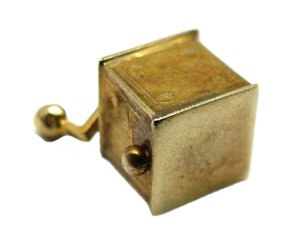 Vintage 1940's 14k 14ct Gold Coffee Grinder Charm with Rotating Handle Gold Charm - Sandy's Vintage Charms