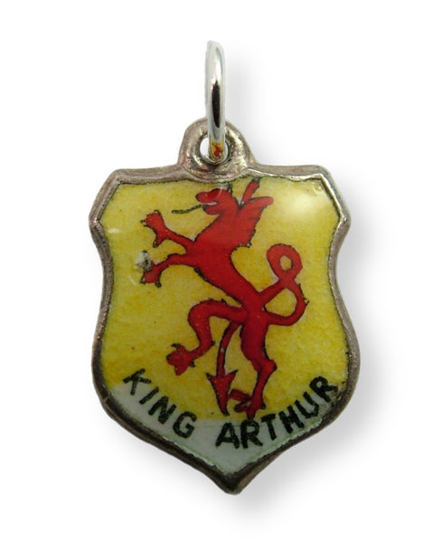 Vintage 1960's Silver & Enamel Shield Charm for KING ARTHUR Enamel Charm - Sandy's Vintage Charms