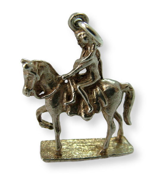 Vintage 1970's Solid Silver Lady Godiva Riding a Horse Charm
