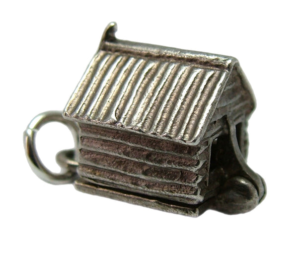 Vintage 1970's Silver Opening Garden Shed Charm Roller & Hose Inside Silver Charm - Sandy's Vintage Charms