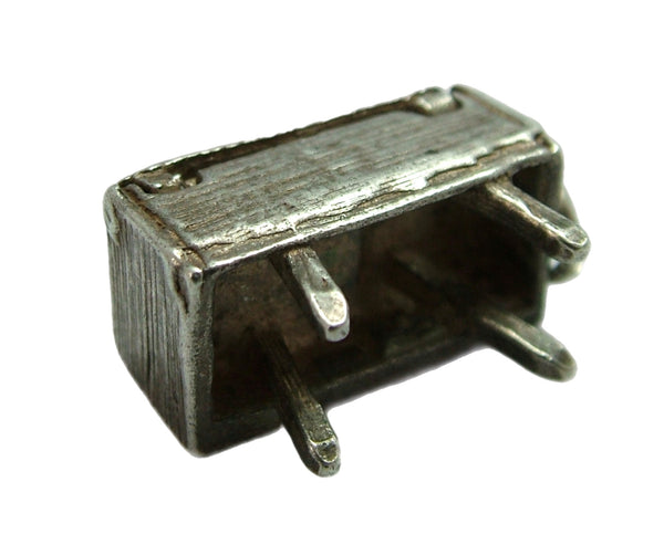 Vintage 1960's Silver Opening Music Cabinet Charm Record Player Inside Silver Charm - Sandy's Vintage Charms