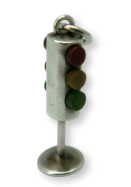 Vintage 1950's Silver & Coloured Plastic Traffic Light Charm Silver Charm - Sandy's Vintage Charms