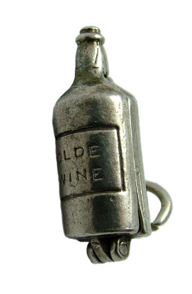 Vintage 1960's Silver Opening Nuvo “Olde Wine” Bottle Charm Ship Inside Nuvo Charm - Sandy's Vintage Charms
