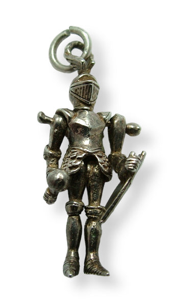 Large Vintage 1960's Silver Articulated Knight Charm