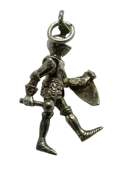 Large Vintage 1960's Silver Articulated Knight Charm Silver Charm - Sandy's Vintage Charms