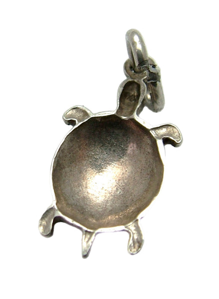 Vintage 1950’s Silver & Brown Enamel Tortoise Charm 1920s-1950s Charm - Sandy's Vintage Charms