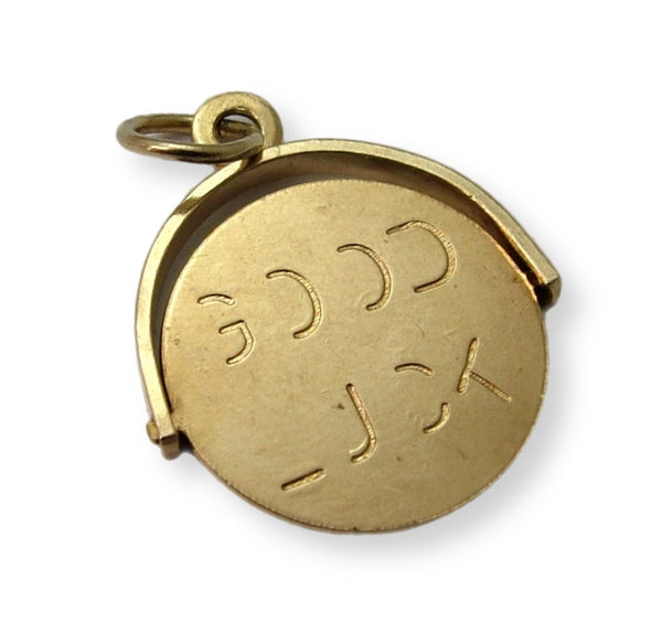Vintage 1970's 9ct Gold 'Good Luck' Spinner Charm HM 1977