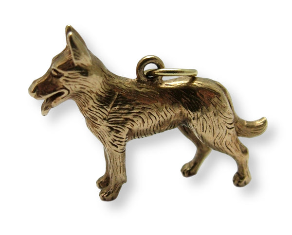 German Shepherd Dog Head Charm Pendant Necklace - Gold Or Silver Tone
