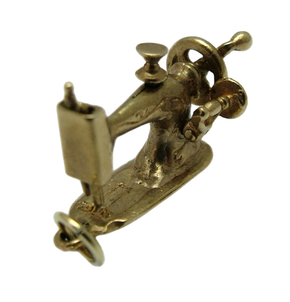 Vintage 1960's 9ct Gold Moving Sewing Machine Charm HM 1969 Gold Charm - Sandy's Vintage Charms