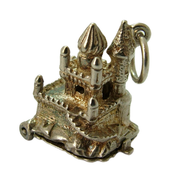Vintage 1970's Silver Opening Castle Charm Sleeping Beauty Inside by C