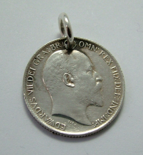 Antique Edwardian Silver Engraved Love Token Coin Charm "NIP Feb 16th" Love Token - Sandy's Vintage Charms