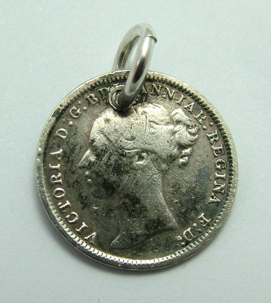 Antique Victorian Silver Pictorial Love Token Coin Charm Engraved with an ANVIL & JONATHAN Love Token - Sandy's Vintage Charms