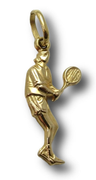 Vintage 1980's 9ct Gold Hollow Tennis Player Charm Gold Charm - Sandy's Vintage Charms